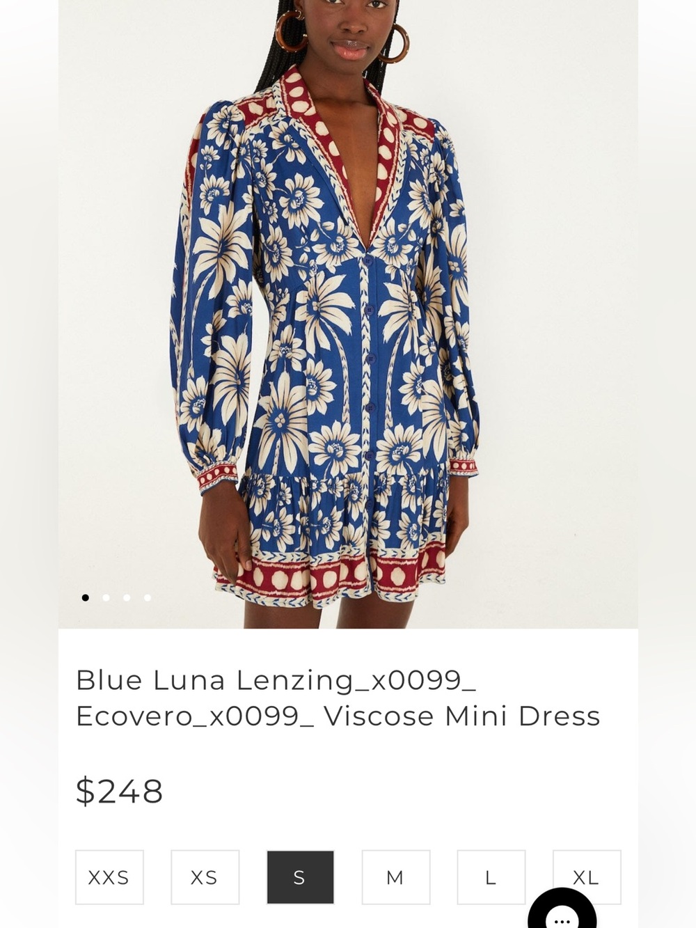Farm Rio: Blue Luna Lenzing Ecovero Viscose Mini Dress - Picture 10 of 11